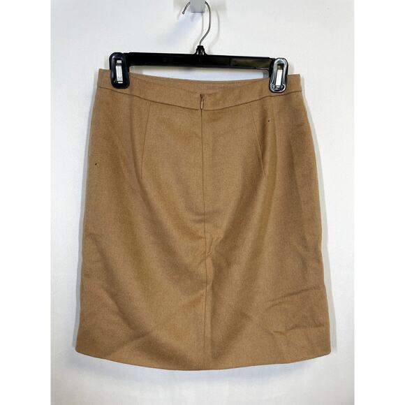 MAX MARA High Rise Wool Blend Pencil Skirt Camel Tan Made in Italy Size 6 - Picture 4 of 11